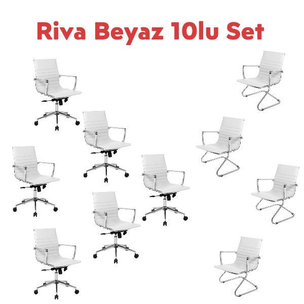 Aykan Ofis Riva Beyaz 10 lu Set