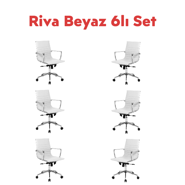 Aykan Ofis Riva Beyaz 6 lı Set