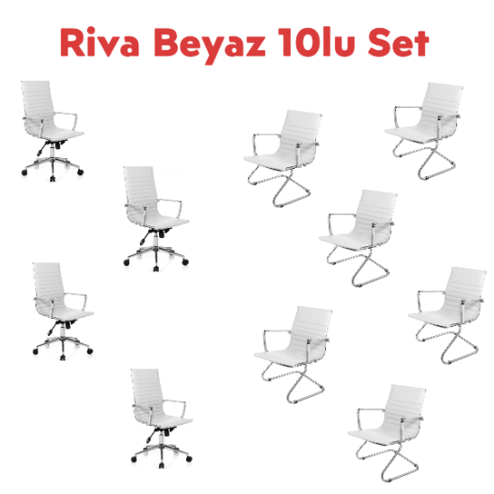 Aykan Ofis Riva Beyaz 10 lu Set