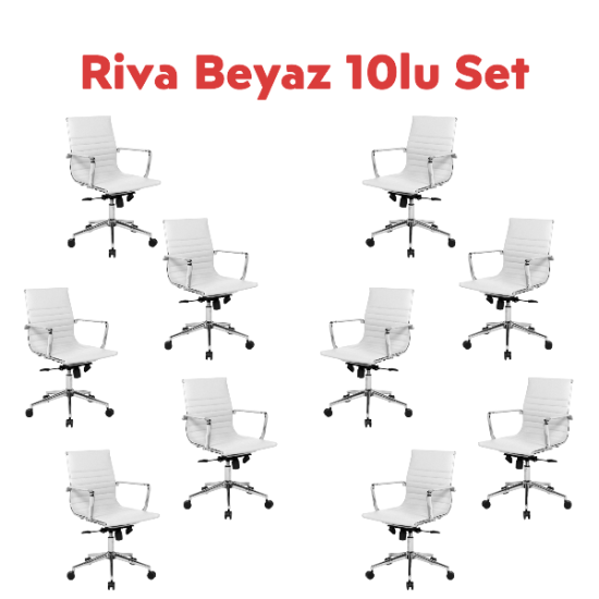 Aykan Ofis Riva Beyaz 10 lu Set